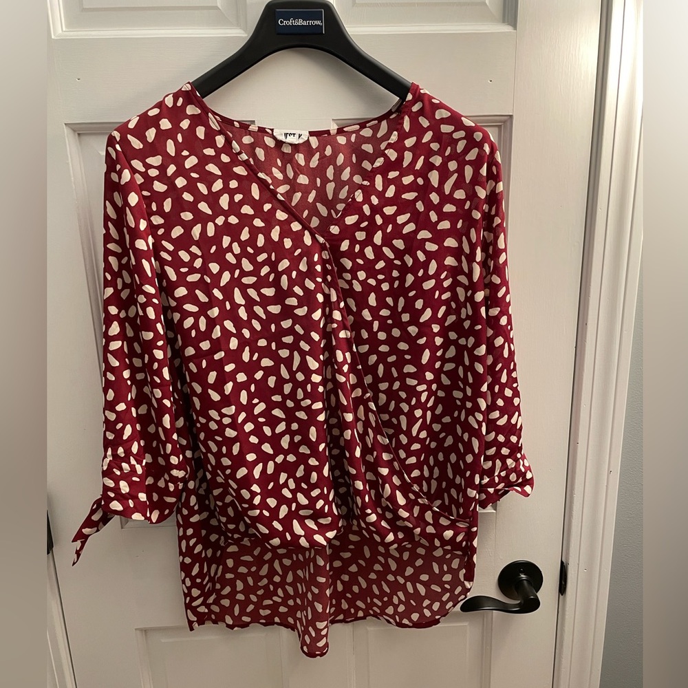 Stitch Fix high-low three quarter length blouse